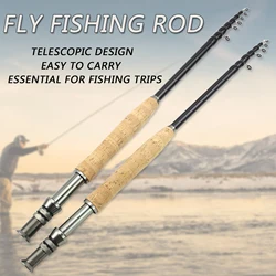 NEW 2.1M 2.4M 2.7M 3.0M Telescopic Fly Fishing Rod Portable Carbon Fast M Power Fly Trout Lure Fishing Tackle Rod Fishing Goods