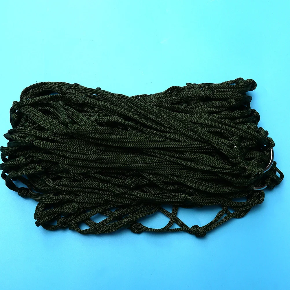 

Outdoor Camping Rope Hammock Nylon Mesh Bed Army Green Thickened Mesh Hammock 240x80cm Lightweight Portable Sleeping Net Bed