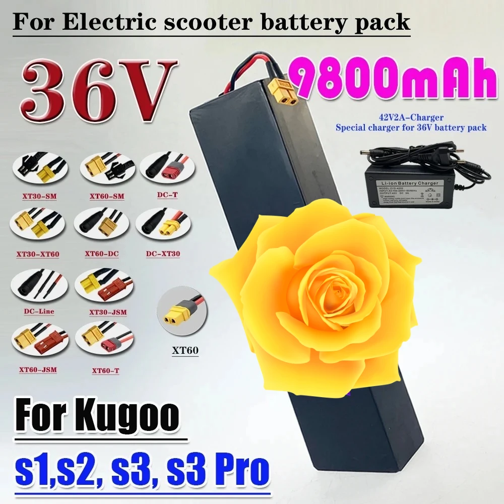 

10S3P 36V 9000mAH 18650 Lithium-Ion Battery Pack Suitable for KUGOO S1 S2 S3 Electric Scooters etc accessories with BMS+charger
