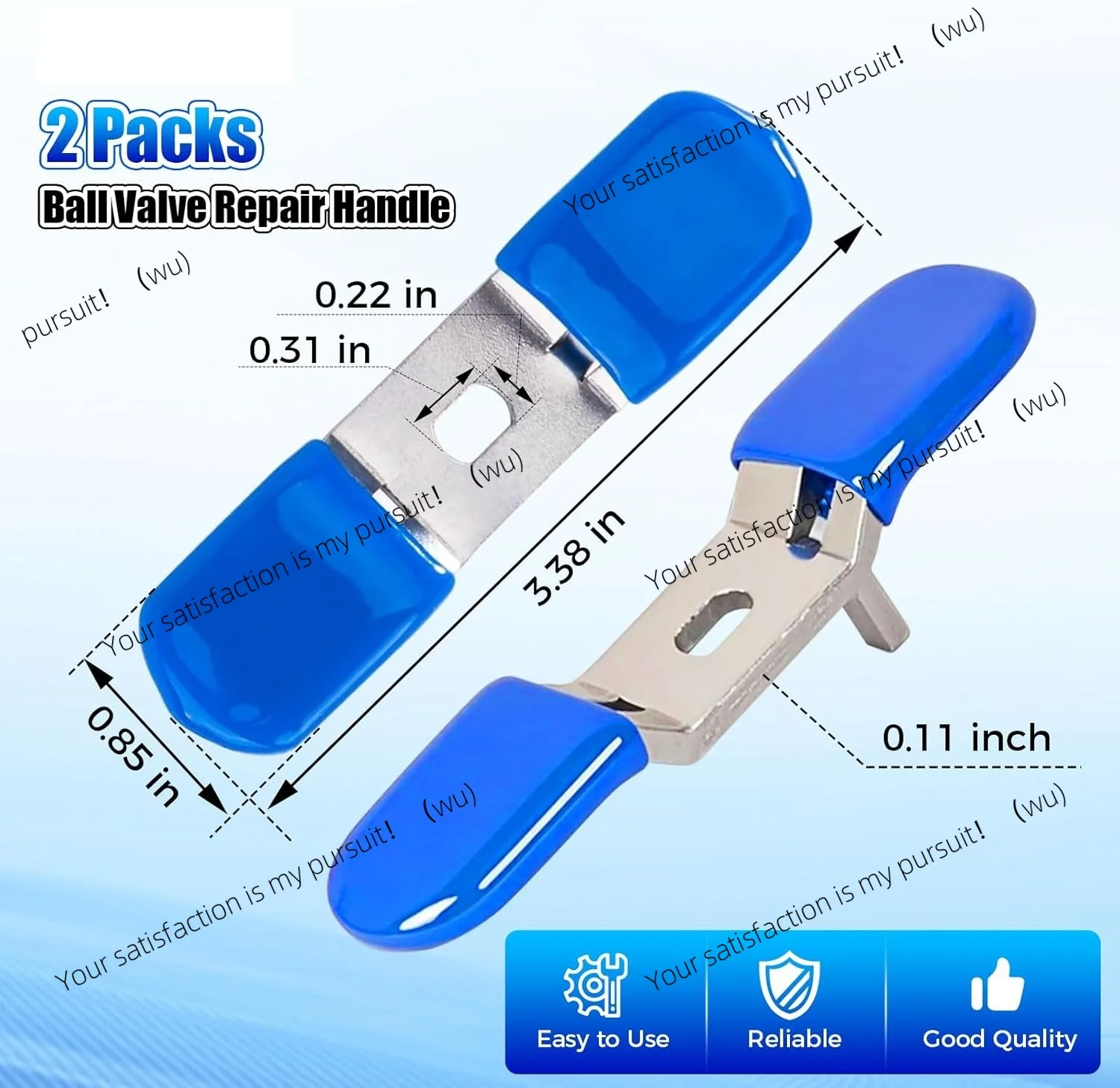 100pc Ball Valve Repair Handle and 2 nuts for Zurn RK34-BVHD 3/4