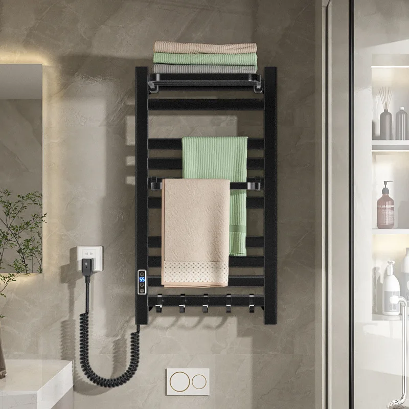 رف المناشف الكهربائية ترموستات قضيب تعليق المناشف الساخنة مع الموقت رف منشفة المبرد الكهربائي الدافئ