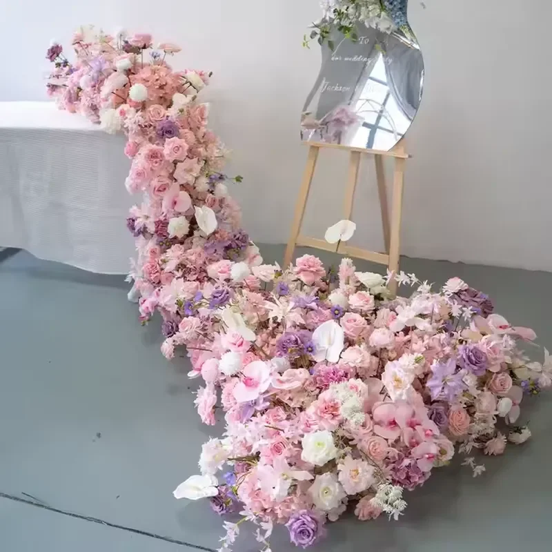 Customizable Silk Faux Flower Wall Panel for Wedding Backdrop Christmas Party Decor Artificial Floral Arrangement Home