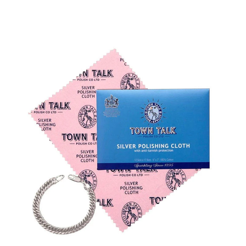 Town Talk Original Silver Polishing Cloth Anti-tarnish Cotton Cloth Jewellery Care Silverware Bracelet Watch Cleaning Cloth