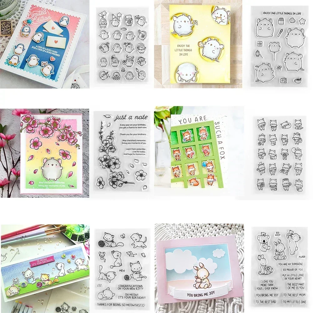Kleiner Pinguin Agenda Sternzeichen Maus Blume Klare Stempel Kleiner Fuchs Familie Zeit Stempel Set für DIY Scrapbooking Kartenherstellung Handwerk