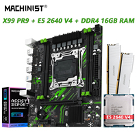 MACHINIST X99 PR9 Motherboard Set Kit With LGA2011-3 Xeon E5 2640 V4 CPU DDR4 16GB (2*GB) 2133MHZ RAM Memory NVME M.2 SATA