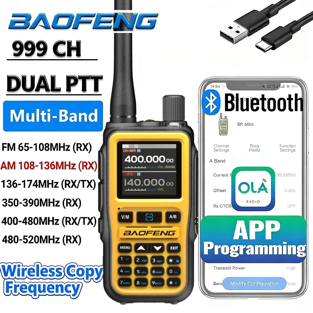 baofeng-uv-5r-mini-radio-portatile-app-mobile-programmazione-bluetooth-multi-band-frequenza-di-copia-veloce-tipo-c-999ch-ham-walkie-talkie