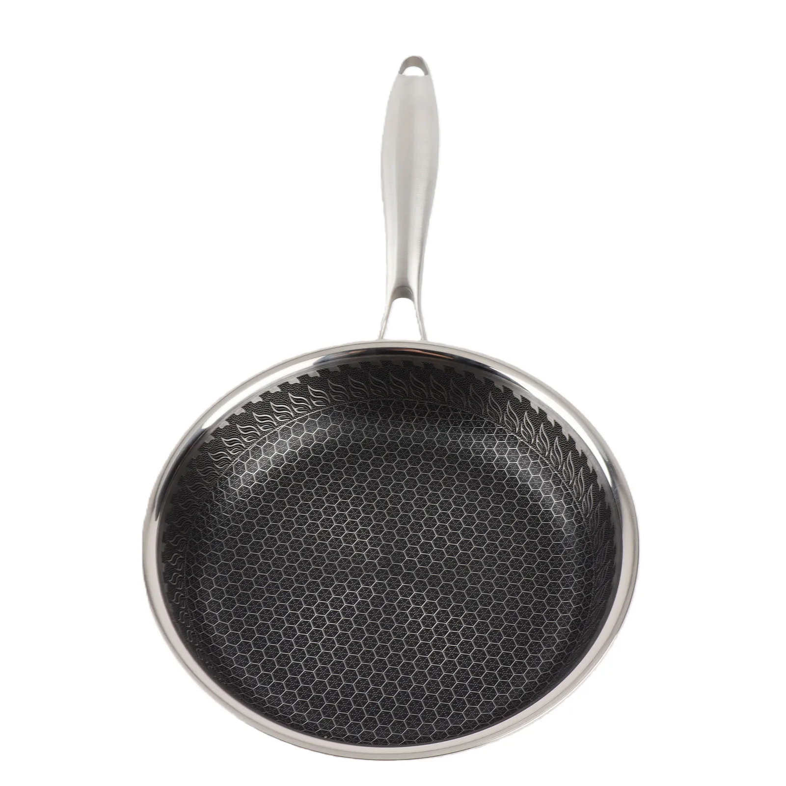 304 Stainless Steel Nonstick Frying Pan Kitchen Cookware Double Sided Honeycomb Pan With Lid For Induction Cooktops Gas Ranges