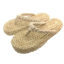 2023 New Hand-Woven Straw Sandals Breathable Function Natural Environmental Protection Men'S And Women'S Indoor Flip-Flops