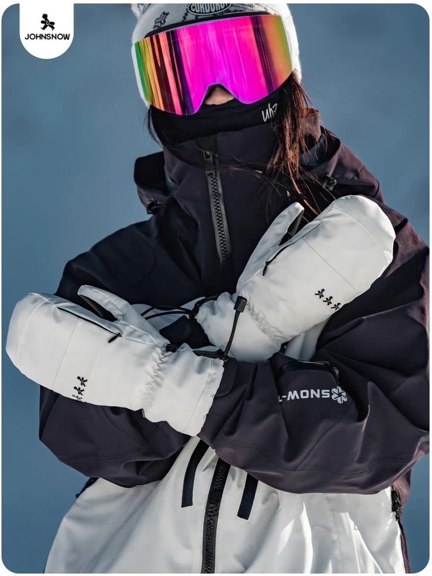 John Snow 2025 Ski Gloves Men Women Waterproof Kevlar Primaloft Gold Insulation Snowboard Gloves All-Mountain Cold Weather