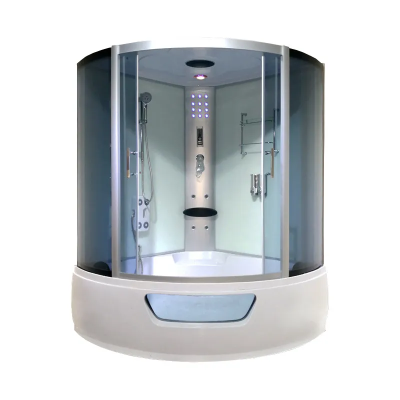 Household toilet sliding door bathroom arc fan glass partition integral shower room integrated shower bathroom with bathtub