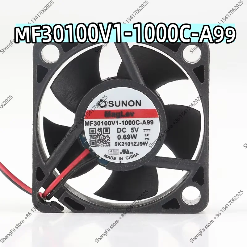 SUNON MF30100V1-1000C-A99 3010 30x30x10mm 5V 0.69W micro silent maglev power supply Two-wire Cooling Fan