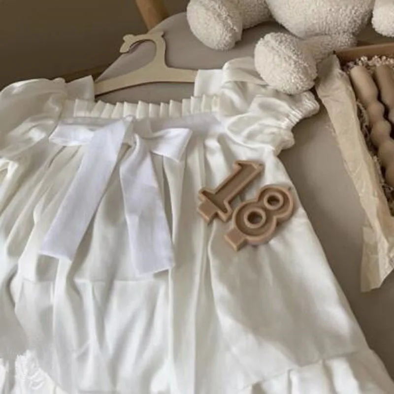 2025 New Summer European American Style 2-6 Yrs Baby Girl Party Dress Short Sleeved Cotton Splicing Kids Princess Dresses