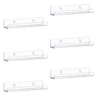 6pcs 7 Inch Clear Acrylic Album Record Holder Display Floating Shelves for Wall Bedroom Living Room Floating Shelves for Wall