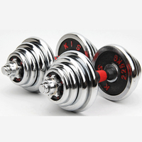 China Gym Equipment Home Workout Adjustable Electroplating Dumbbell Free Weight Electroplated Dumbbell Set 15kg 20kg 30kg 40kg