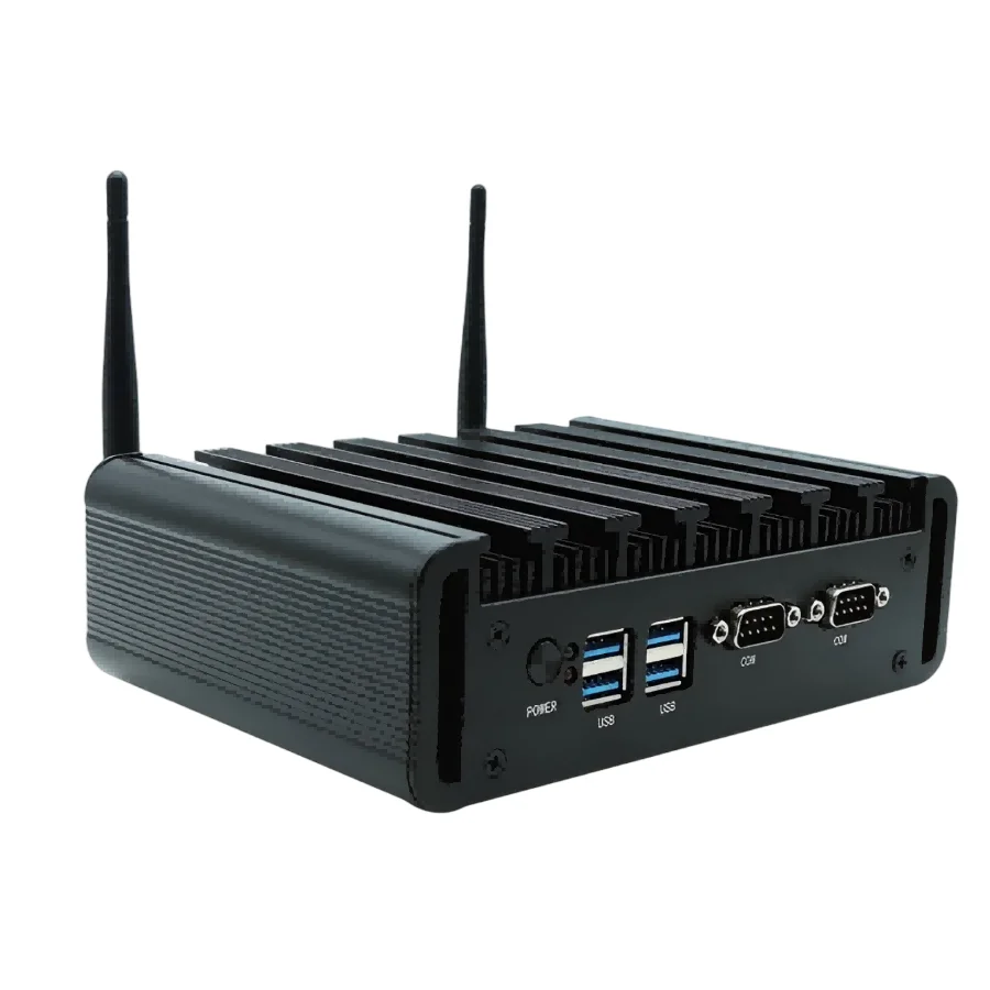 Mini PC industriale senza ventola Intel N150 N100 2xHD DP Tripla display Dual Lan e Rs232 COM per segnaletica automatica/multimedia/digitale