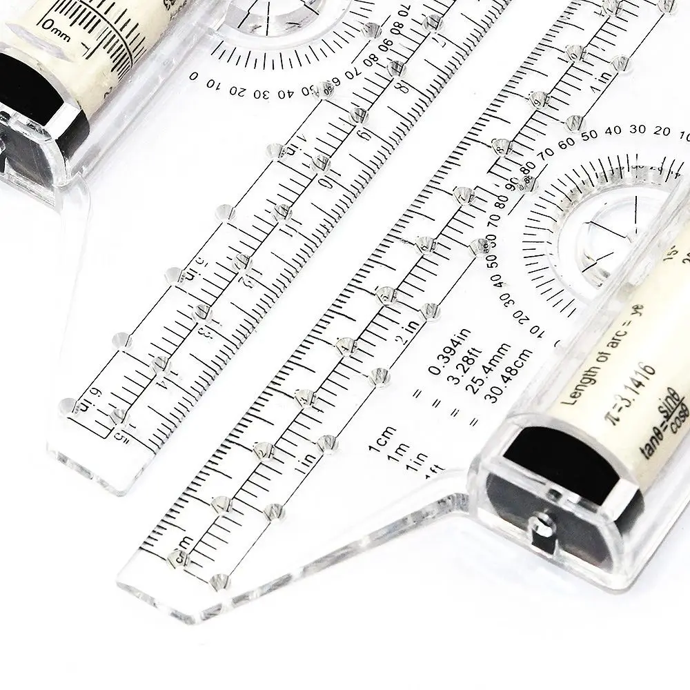 Clear Universal Angle Balance Student Design 15cm 30cm Drawing Ruler Rolling Parallel Rulers Rolling Ruler Roll Draw Ruler