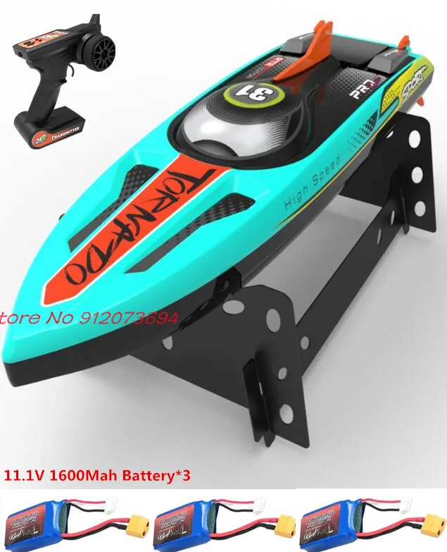 Waterdichte Radiobesturing Elektrische Grote Race Speedboot Speelgoed 80 Km/h 200M 360 ° Draai Led Nachtlampje Borstelloze Snelle Rc Boot