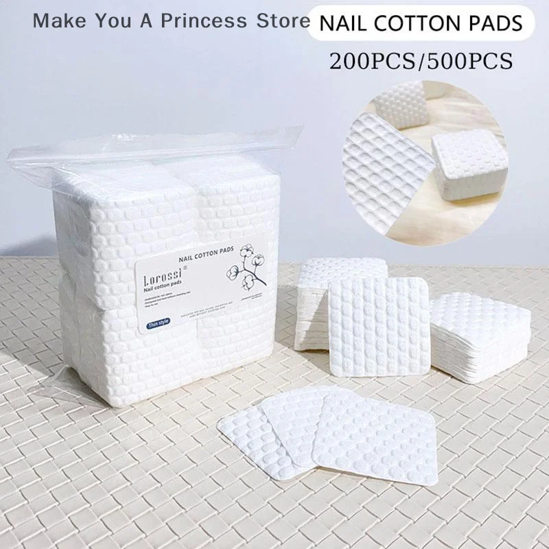 200/500 個ネイルコットンパッドポリッシュリムーバージェルクリーンマニキュアナプキン糸くずの出ないワイプコットンクリーナー紙パッドワニスツール