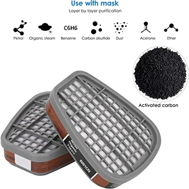 3 Interface Full Face Gas Mask Adjustable Facepiece Painting Spraying Chemical Respirator Dust mask Combination for MMM 6800 Typ