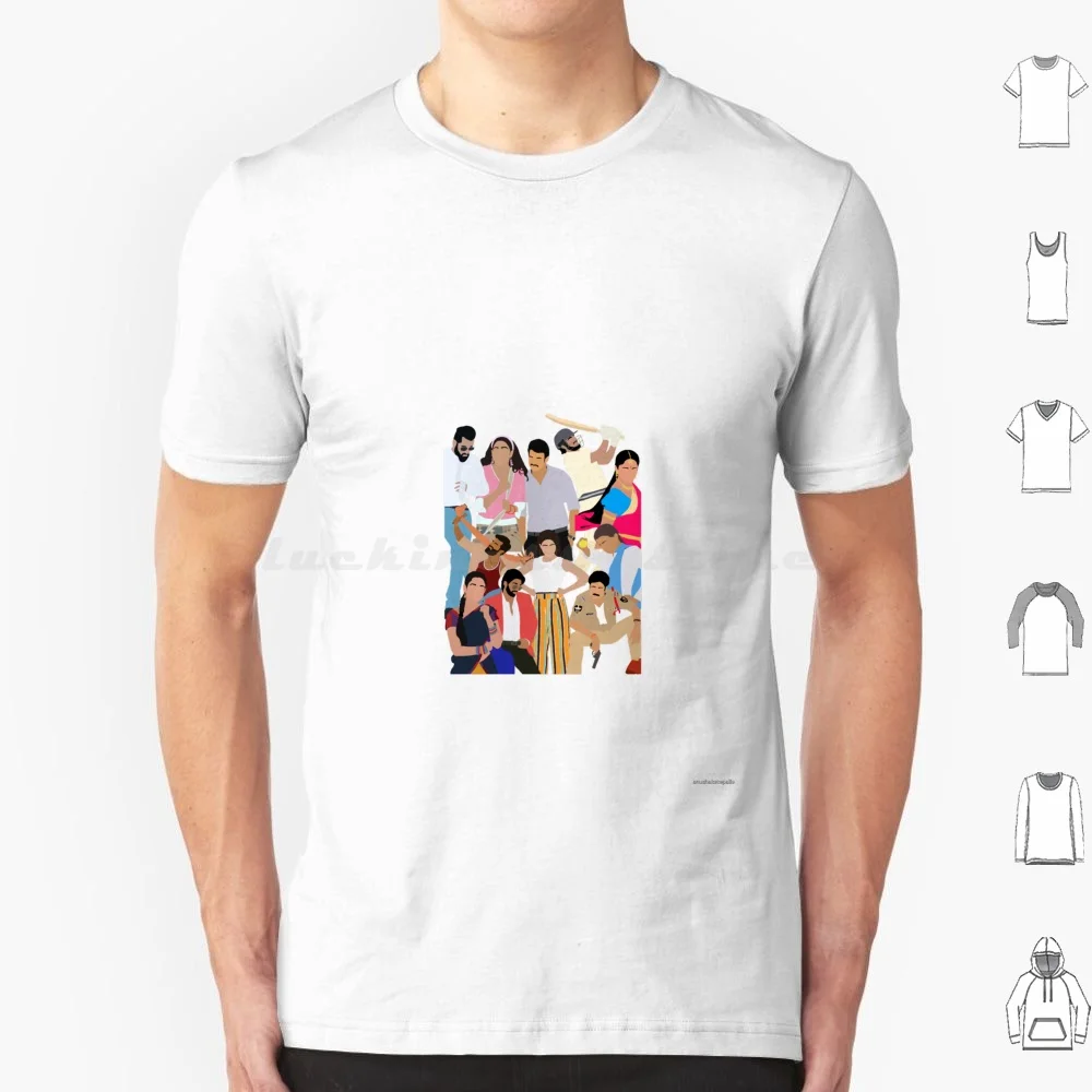 Camiseta de personajes de Telugu, camiseta fresca de algodón 6xl, Teluguactors, actores, actrices, Prabhas Anushka Jr Ntr Nani Genelia Samantha