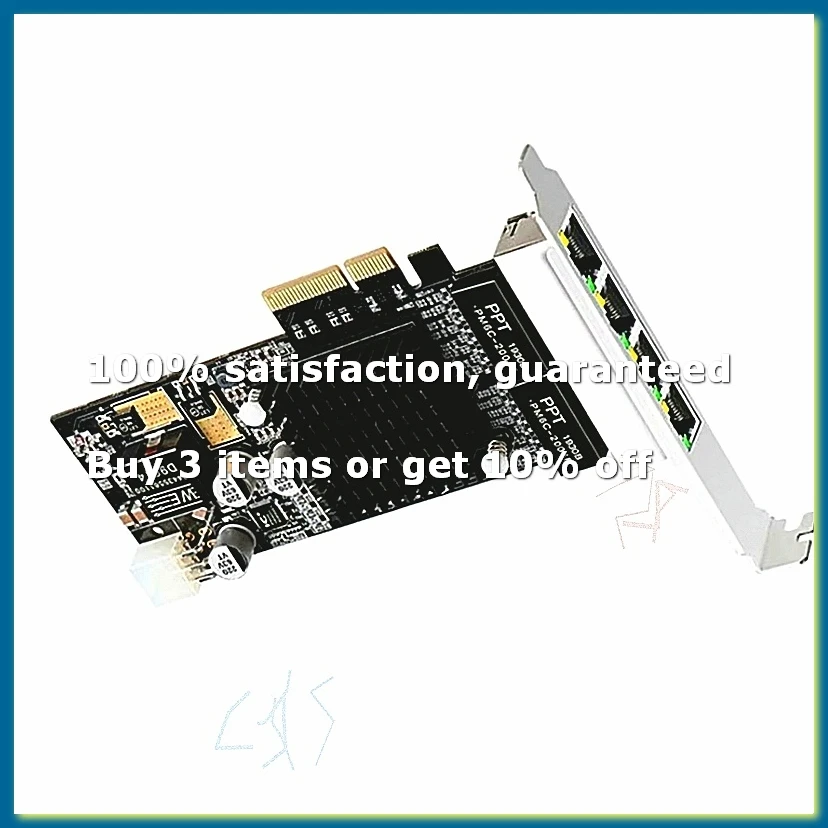 4 Port PCIE POE Network Card 10/100/1000M Gigabit Industrial Ethernet Converter PCI-E 1x Adapter Intel350 Chip-DT30