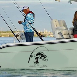 Fishing Car Sticker Vinyl Art Fishing Club Fisherman Boat Decals Fish Hook Rod Removable Water Proof Self-adhesive Mural Z514