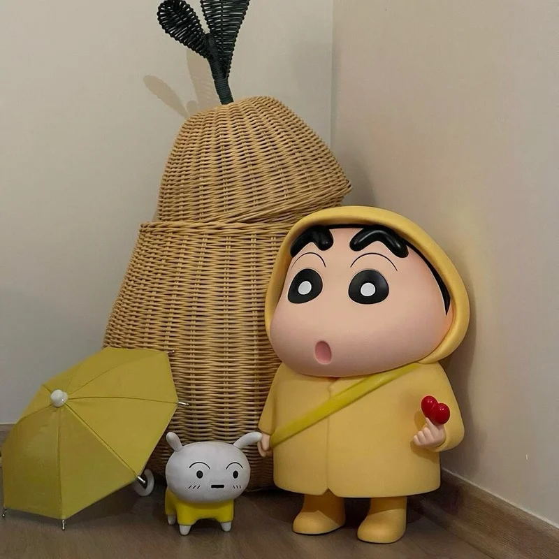 40 cm Crayon Shin-Chan grand imperméable Figure série modèle voiture ornement poupée Collection décoration Anime limité cadeaux d'anniversaire