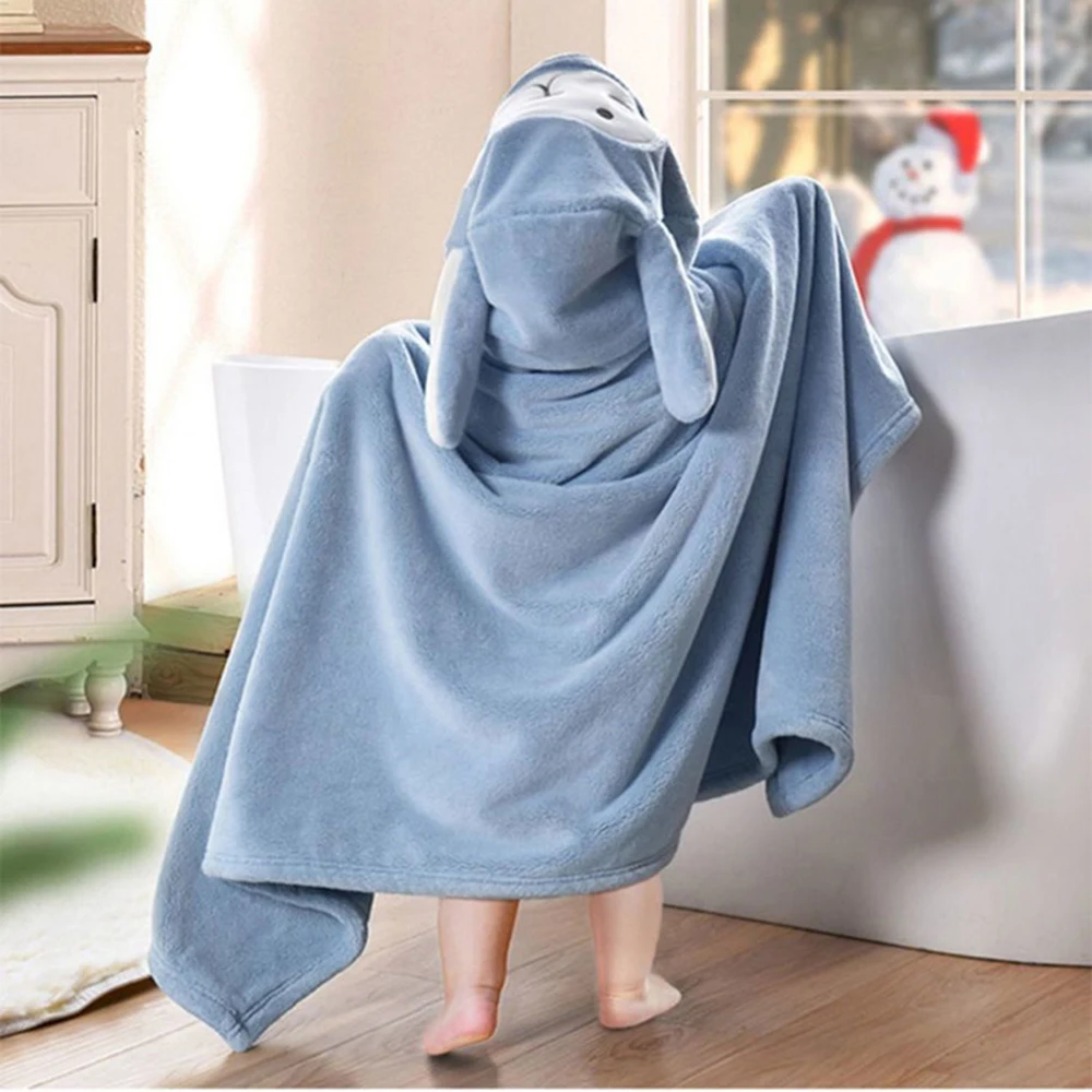 Ultra Soft Hooded Baby Towel Cartoon Kids Bath Towel with Cute Hood for Babies Toddlers Infants 70*140cm/ 28*55in