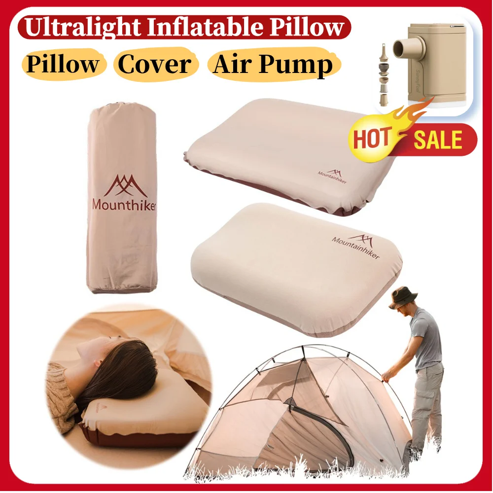 Ultralight Inflatable Pillow Neck Protect Camping Air Pillow Ergonomic Compressible Travel Pillow for Car Airplane Train Office