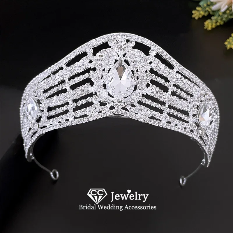 

CC Bridal Crown Women Accessories Wedding Hairwear Bridal Headpiece Engagement Hair Ornaments 100% Handmade Vintage Tiaras YQ188