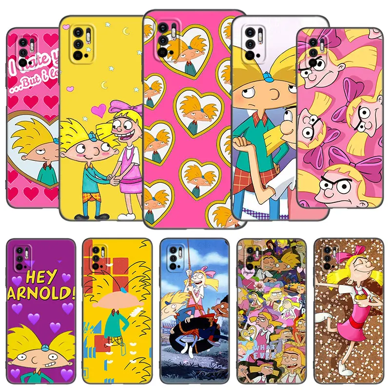 Hey Arnold Helga Cute Phone Case For Xiaomi Redmi Note 7 8 9 10 11 8T 10T 9S 10S 11S 4G 11E 11T Pro 5G Soft TPU Black Cover