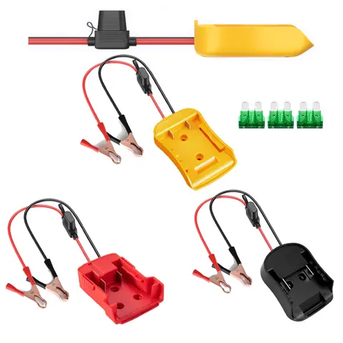 Makita DeWalt Milwaukee 18V 배터리 자동차 부스터 케이블 (퓨즈 포함) 자동차 비상 전원 DIY 어댑터 용 점화기 점프 스타터