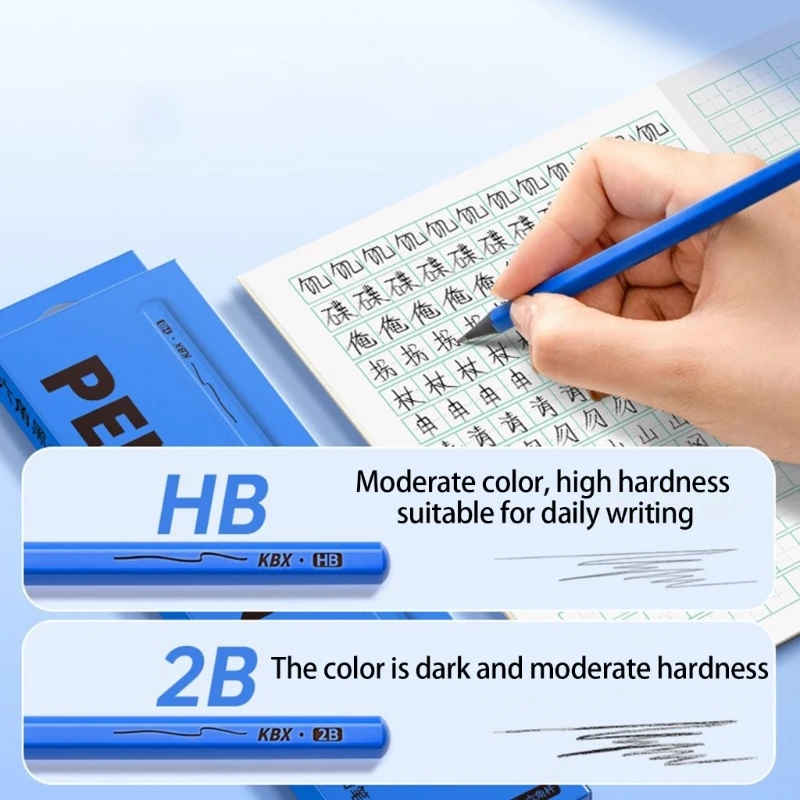 

10PCS Hexagonal Grip Pencil Professional Wooden Drawing Pencils for Children Preschooler Handwriting Sketching F19E