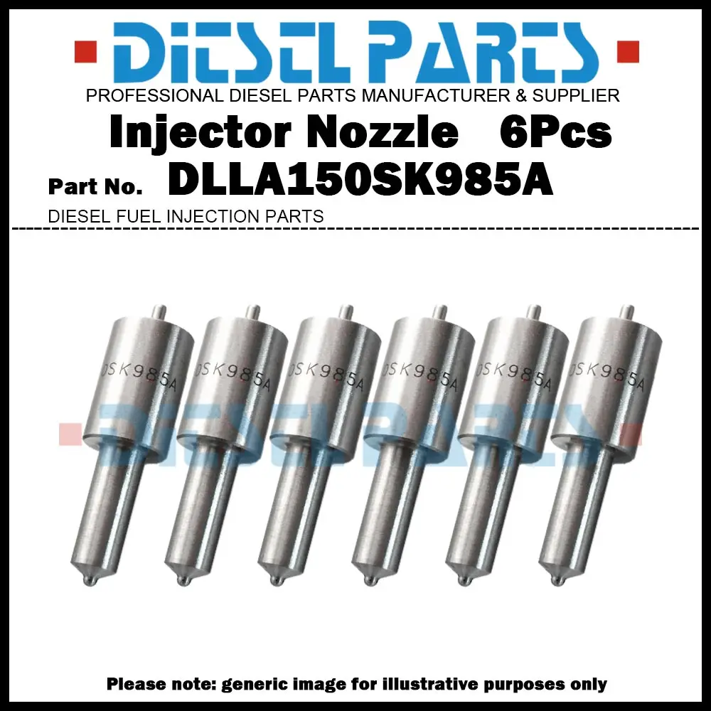 6Pcs Diesel Fuel Injector Nozzle Tips DLLA150SK985A NP-DLLA150SN985 for Hyundai HD120 HD170 HD250 HD270 HD320 HD370 D6AB D6AC