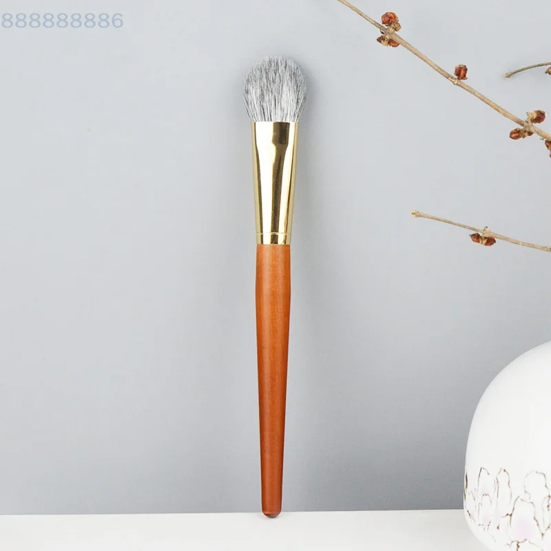필수 화장 도구 천연 헤어 블러쉬 브러쉬 프로 메이크업 아티스트용 염소털 얼굴 디테일 섀도우 블러셔 브론저