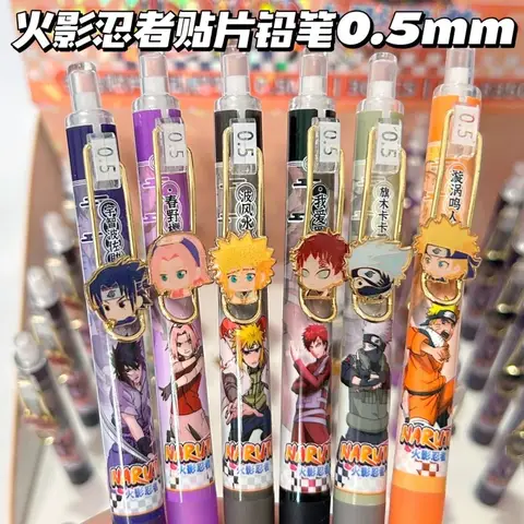 Male and Female Students No-sharpening Mechanical Pencil Cartoon Anime Japanese Manga Naruto Patch Type Automatic Pen 0.5