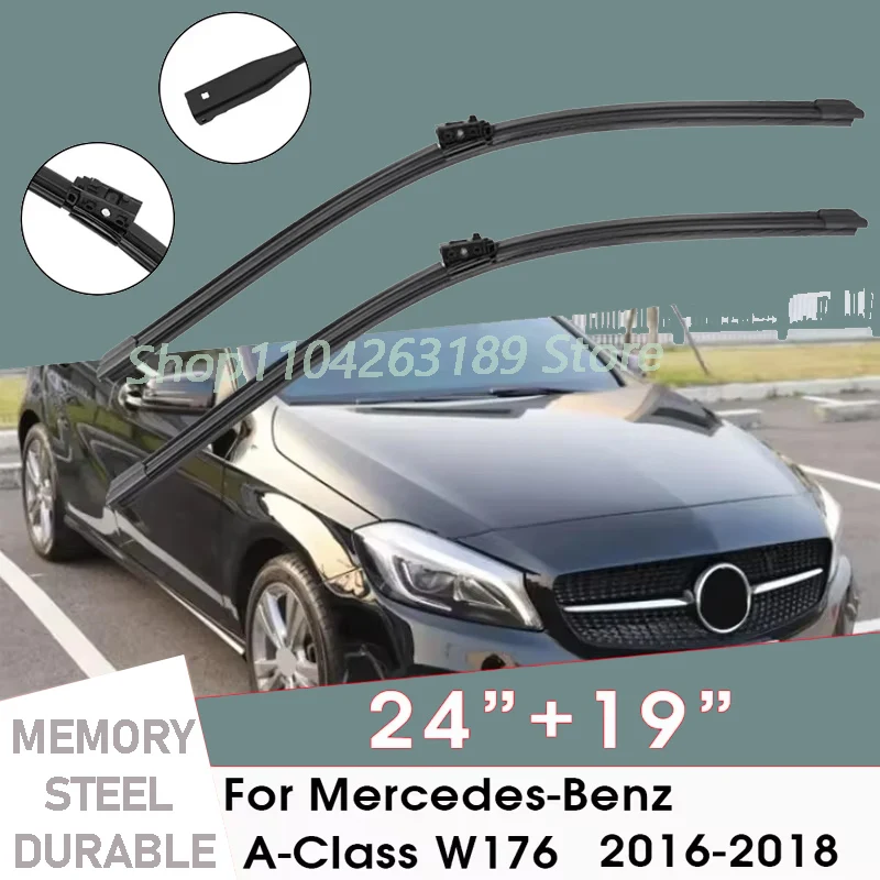 

Car Wiper Blade For Mercedes-Benz A-Class W176 2016-2018 24"+ 19" Windshield Windscreen Clean Naturl Rubber Car Accessories