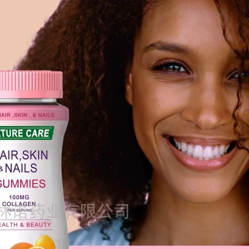 

collagen gummies with orange flavor improves intestinal function enhances skin health hair growth nail beauty