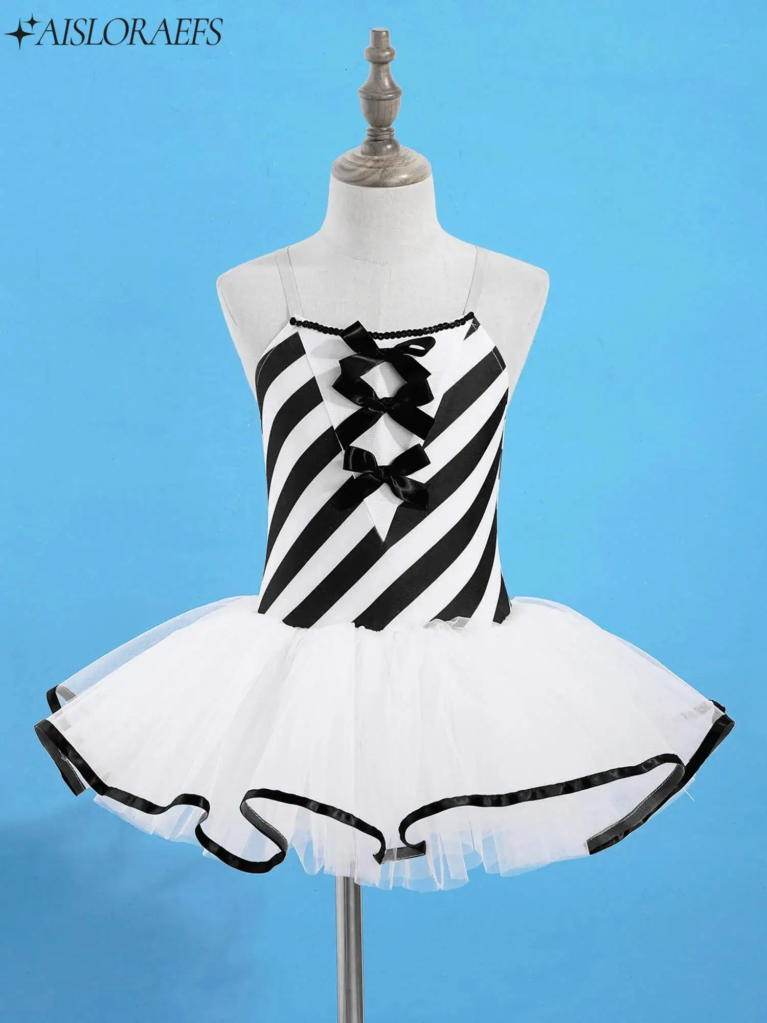 Nuovo vestito da tutu di balletto professionale per ragazze Vestito senza maniche cosplay di Natale con costumi di body da ginnastica per danza per bambini Bowknot