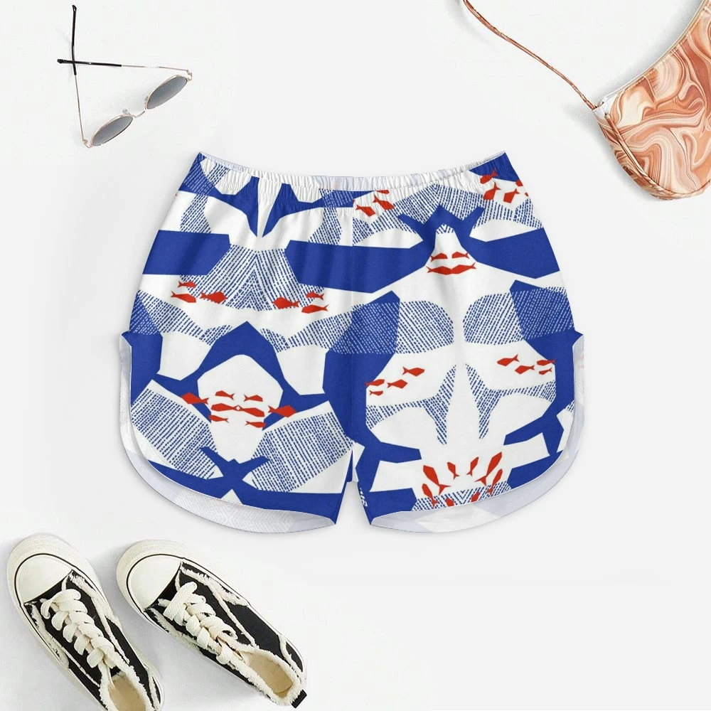 Artist Abstract Fish Design Animal Graffiti Print Pajama Set Beach Party Fish Spring Outings Chiffon Leisure Wear Home Clothes