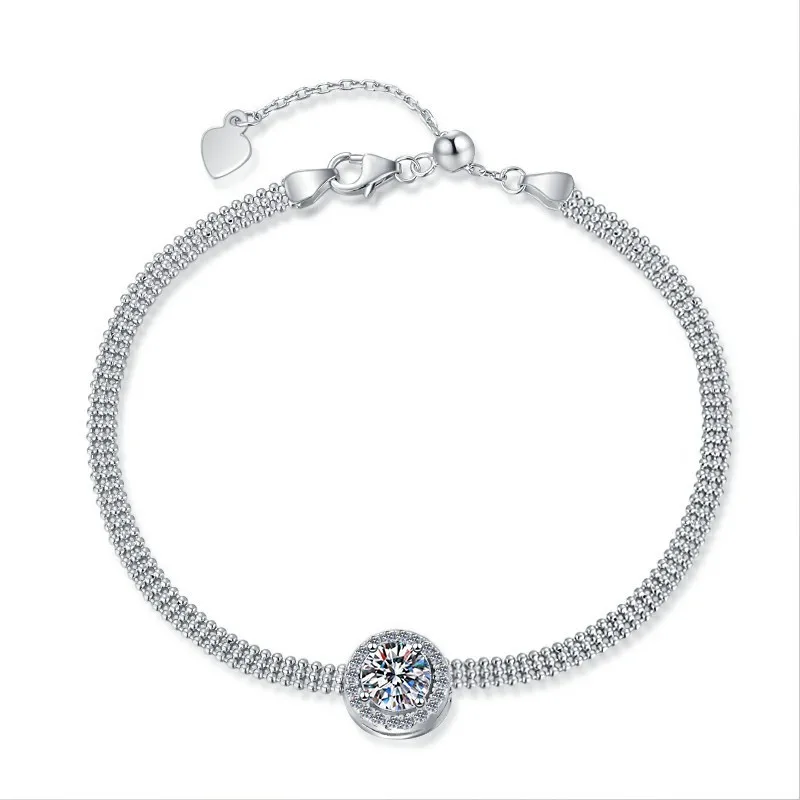 

SL0017 Lefei Fashion Luxury Classic Moissanite Creative Design Ball Chain Bracelet Women s925 Sterling Silver Party Jewelry Gift
