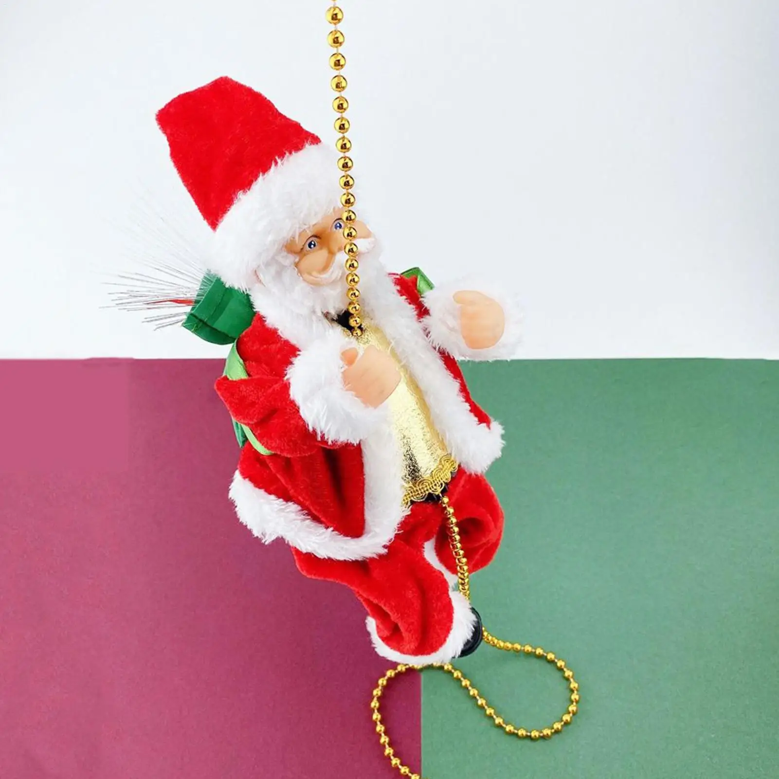 Climbing Santa Claus Musical Lighted Hangable Christmas Decor Indoor Wall Mounted Charm For Kids Adults Home Holiday Front Door view 4