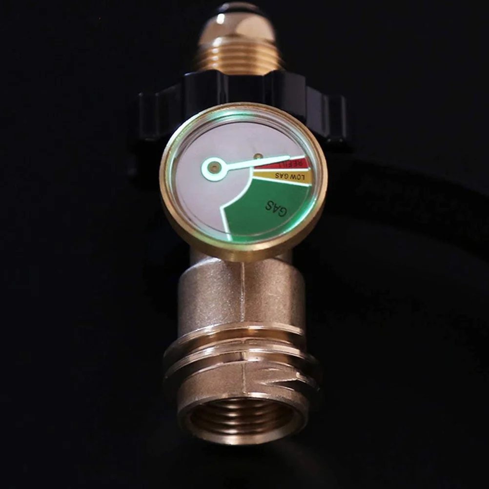 

Propane Tank Adapter Gauge Durable Sealing Quick Connect Fittings Portable Camping Bbq Grill Stove Water Heater