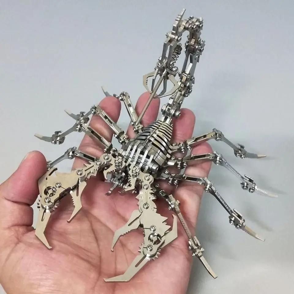 

Steel Warcraft Scorpion metal assembled model three-dimensional mechanical assembly handmade stainless steel puzzle toys holiday