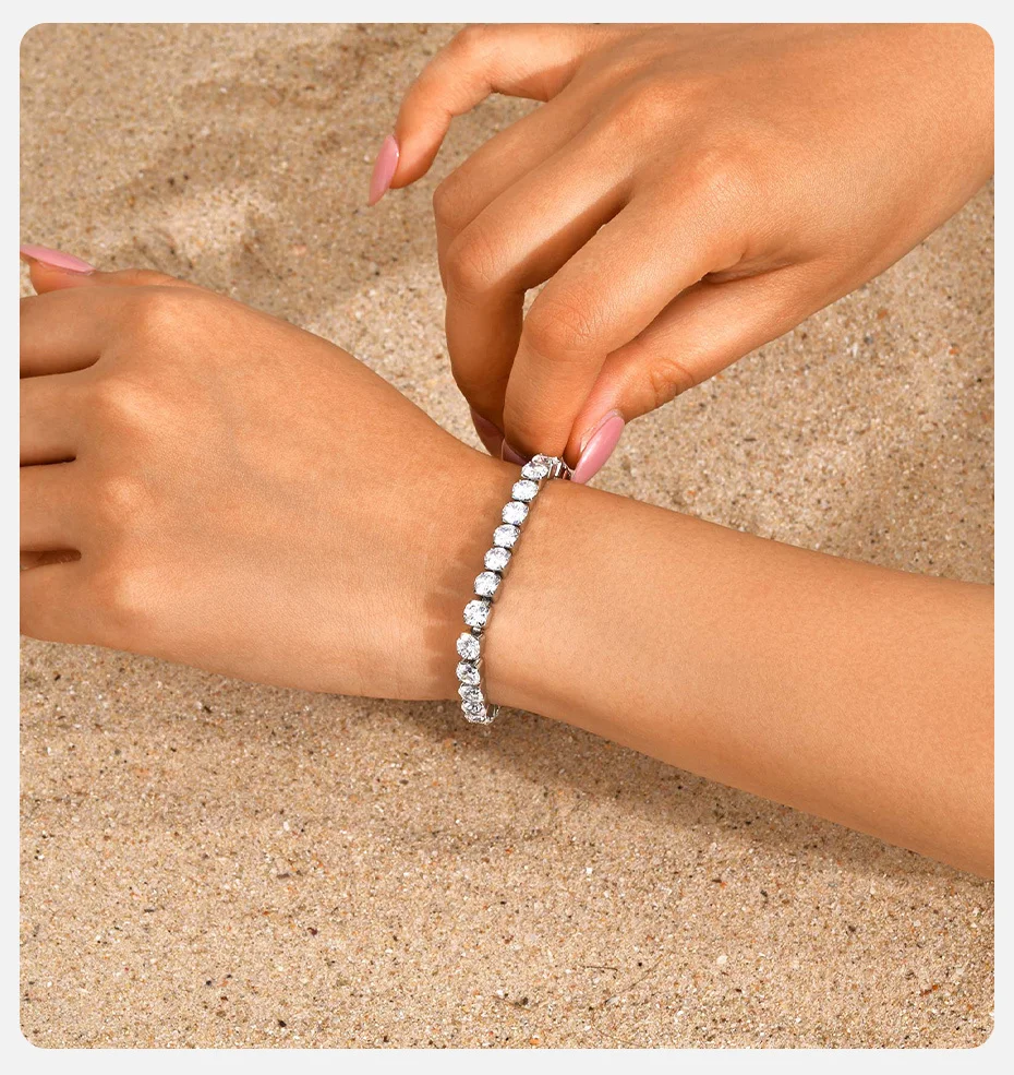 Vnox Luxus zierliches AAA Zirkon Kristall Armband für Frauen Mädchen, Edelstahl 2mm-5mm breites Armband, Hochzeit Schmuck Party Geschenk – Detail 8