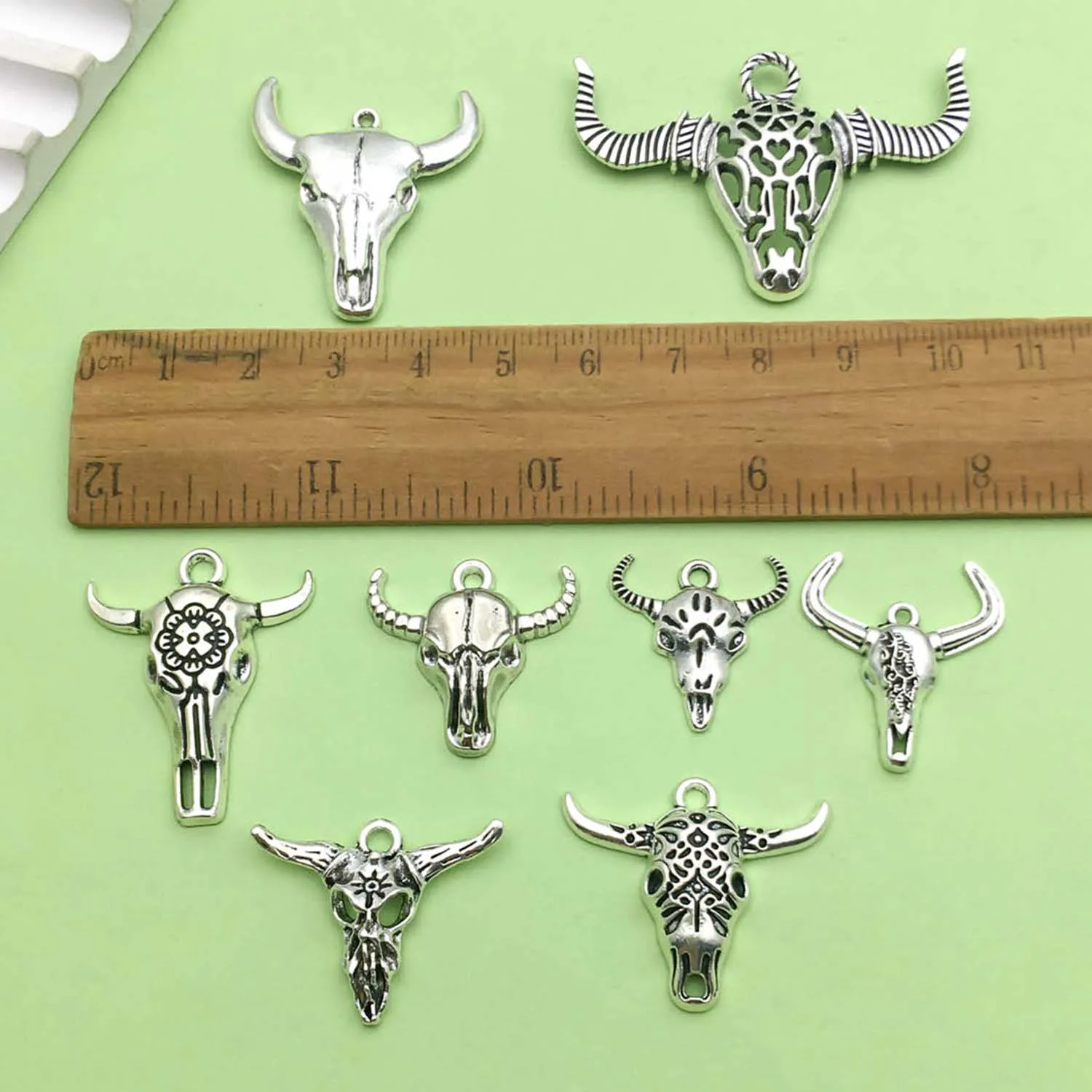 8/10pcs Retro Animal Bull Head Design Charms Alloy Metal Eid al-Adha Pendants For DIY Bracelet Necklace Jewelry Making Accessori