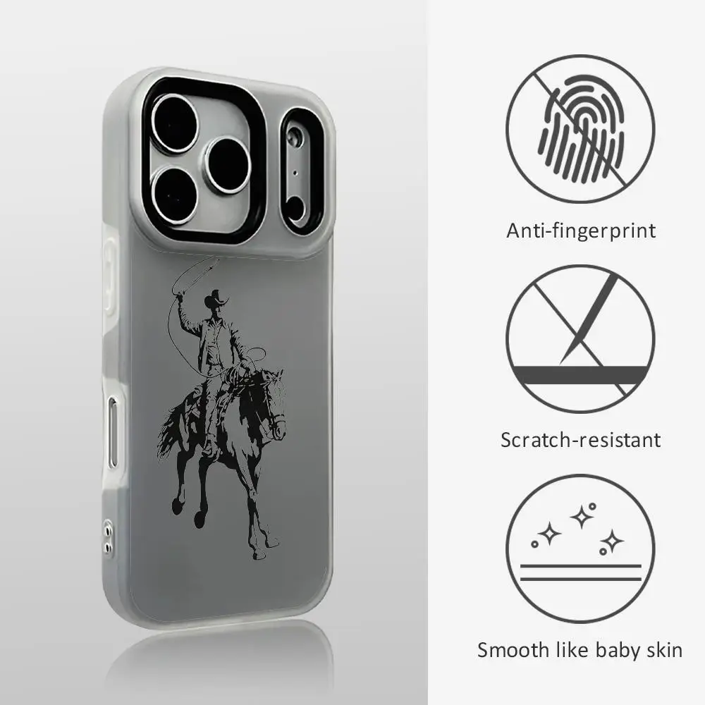 Western Cowboy Graphic Phone Case For iPhone 17 16 15 14 13 12 11 Pro Max Plus Mini Case Clear Jelly Shockproof Soft Cover