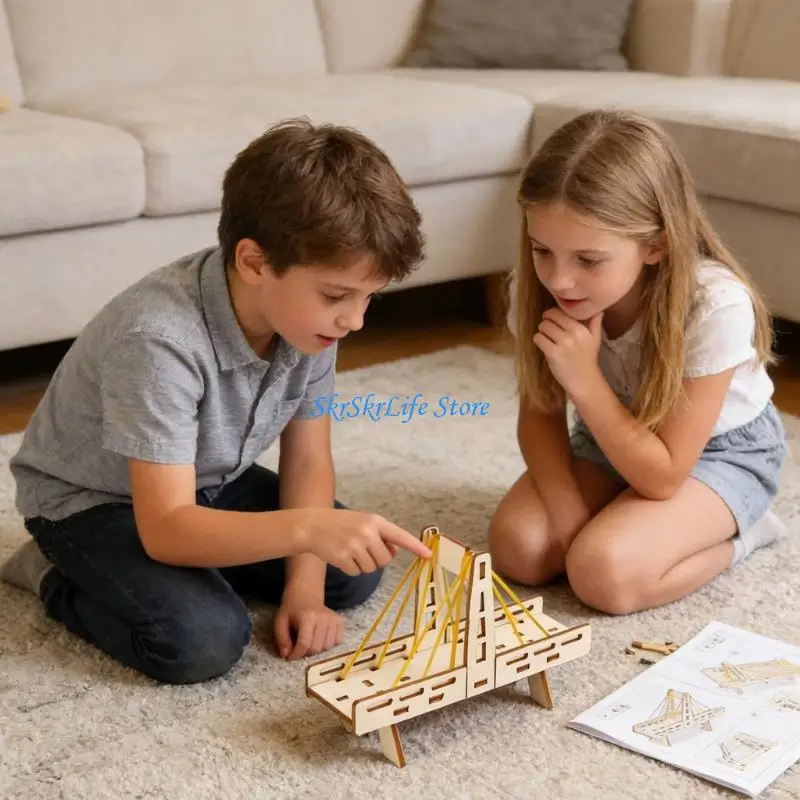 e65e-Детская-образовательная-игрушка-Деревянный-трос-Оставшийся-мост-Модель-Ремесленный-набор-для-студентов