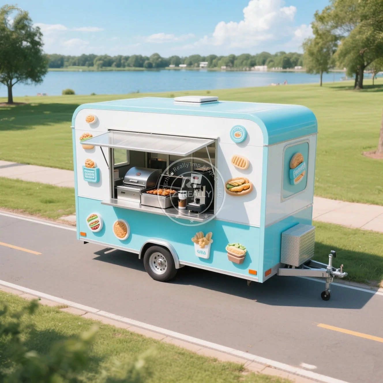 

Modern Style Mobile Food Truck Trailer Hot Dog Concession Trailers Pizza Coffee Food Trailer for Event Wedding
