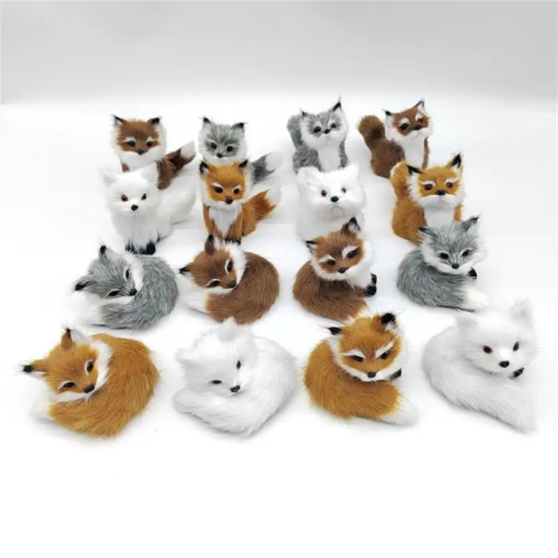 Portable Simulation Fur Model For Home Decoration Animal Doll Sturdy Simulation Home Decorations Simulation Fox Not Fragile